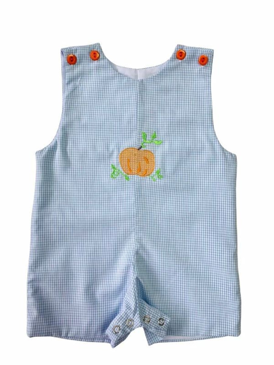 Little Boys (0-2 Years) | * Pete Pumpkin Embroidered Jon Jon Lulu-Bebe Best Sale Lblu