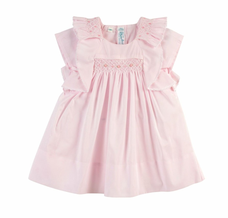 Little Girls (0-2 Years) | * Smocked Ruffle Dress Feltman Discount Pink