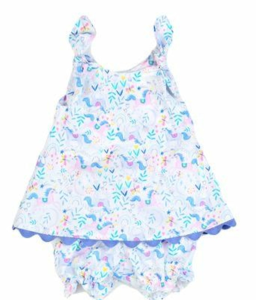 Little Girls (0-2 Years) | * Funtasia Unicorn Print Popover Funtasia Too/Maggie Breen Clearance Blmu