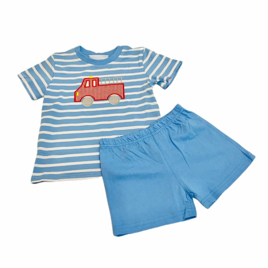 Little Boys (0-2 Years) | * Firetruck Applique Short Set Trotter Street Kids Bestsellers