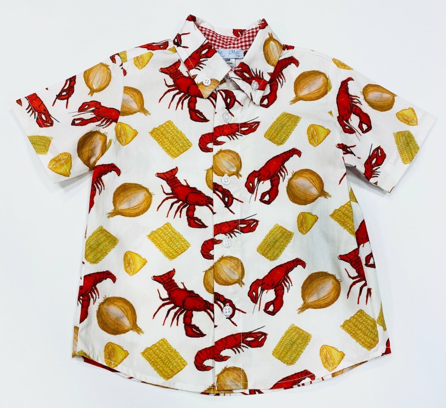 Little Boys (0-2 Years) | * Michael Crawfish Short Sleeve Button Down Shirt Me-Me Reliable Quality Mult