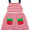 Little Girls (0-2 Years) | * Red And White Stripe Knit Dress With Strawberry Pockets Florence Eiseman Good Quality Rdwh