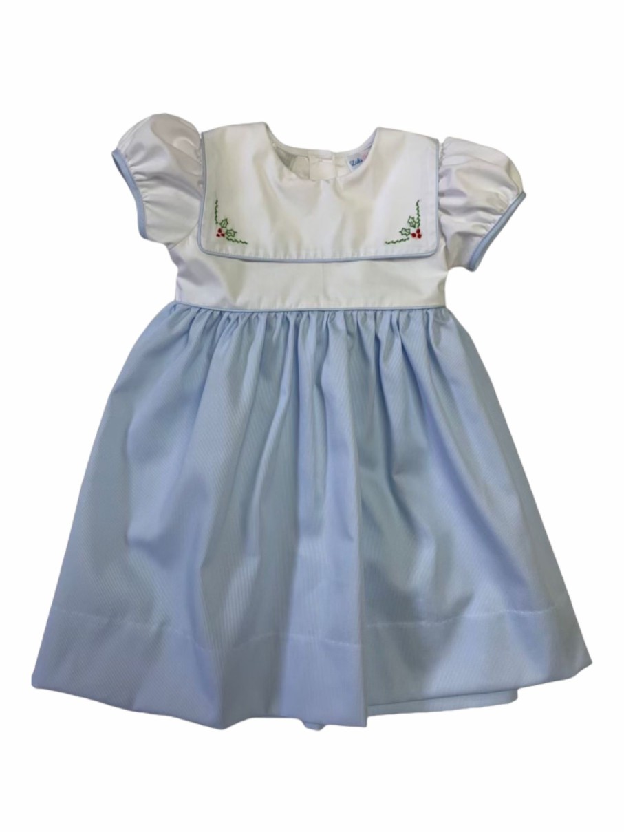 Little Girls (0-2 Years) | * Lulu Bebe Holly Embroidered Square Collar Dress Lulu-Bebe Cheap Whbl