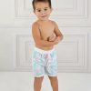 Swim | * Pink And Aqua Palm Swim Trunks Swoon Baby Clothing Best Sale Pkaq