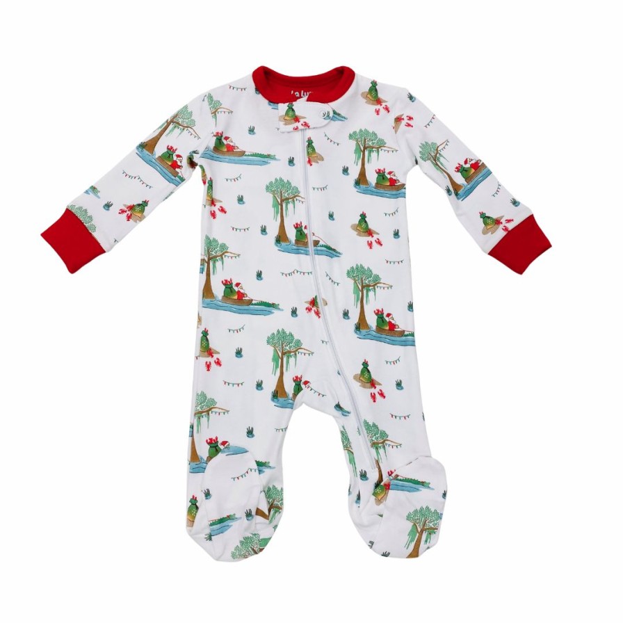 Little Boys (0-2 Years) | * La Luna Santa On The Bayou Footie Zipper Pajama New Arrivals Xmas