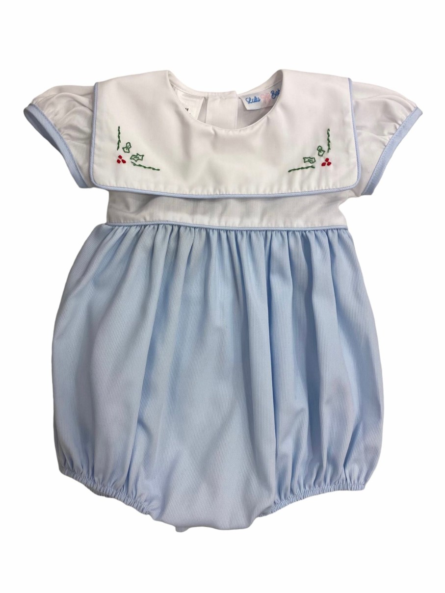 Little Boys (0-2 Years) | * Lulu Bebe Holly Embroidered Square Collar Boy Bubble Lulu-Bebe New Arrivals Whbl