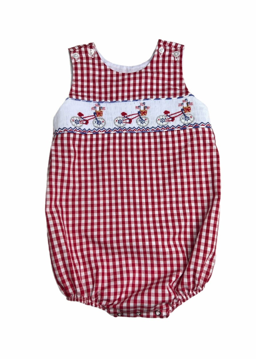 Baby Boys | * Lulu Bebe Boy Patriotic Bycycle Parade Bubble Lulu-Bebe Fire Sale Red