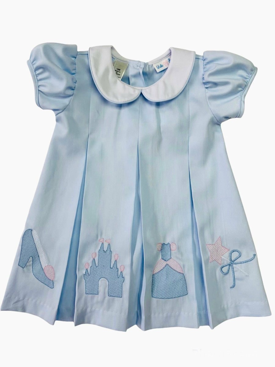 Little Girls (0-2 Years) | * Castle Blue Pleat Dress Lulu-Bebe Bargain Sale Lblu