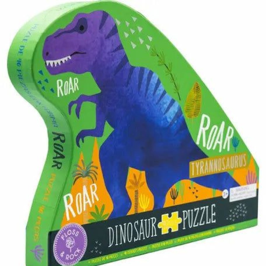 Gifts & Accessories | * Dinosaur 40 Piece Puzzle Floss And Rock High Quality 40Pc