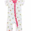 Little Girls (0-2 Years) | * La Luna Snowball Footless Zip Pajama With Pink Trim Unique Mult