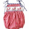 Little Girls (0-2 Years) | * Lulu Bebe Patriotic Bicycles Smocked Sunbubble Lulu-Bebe Outlet Red