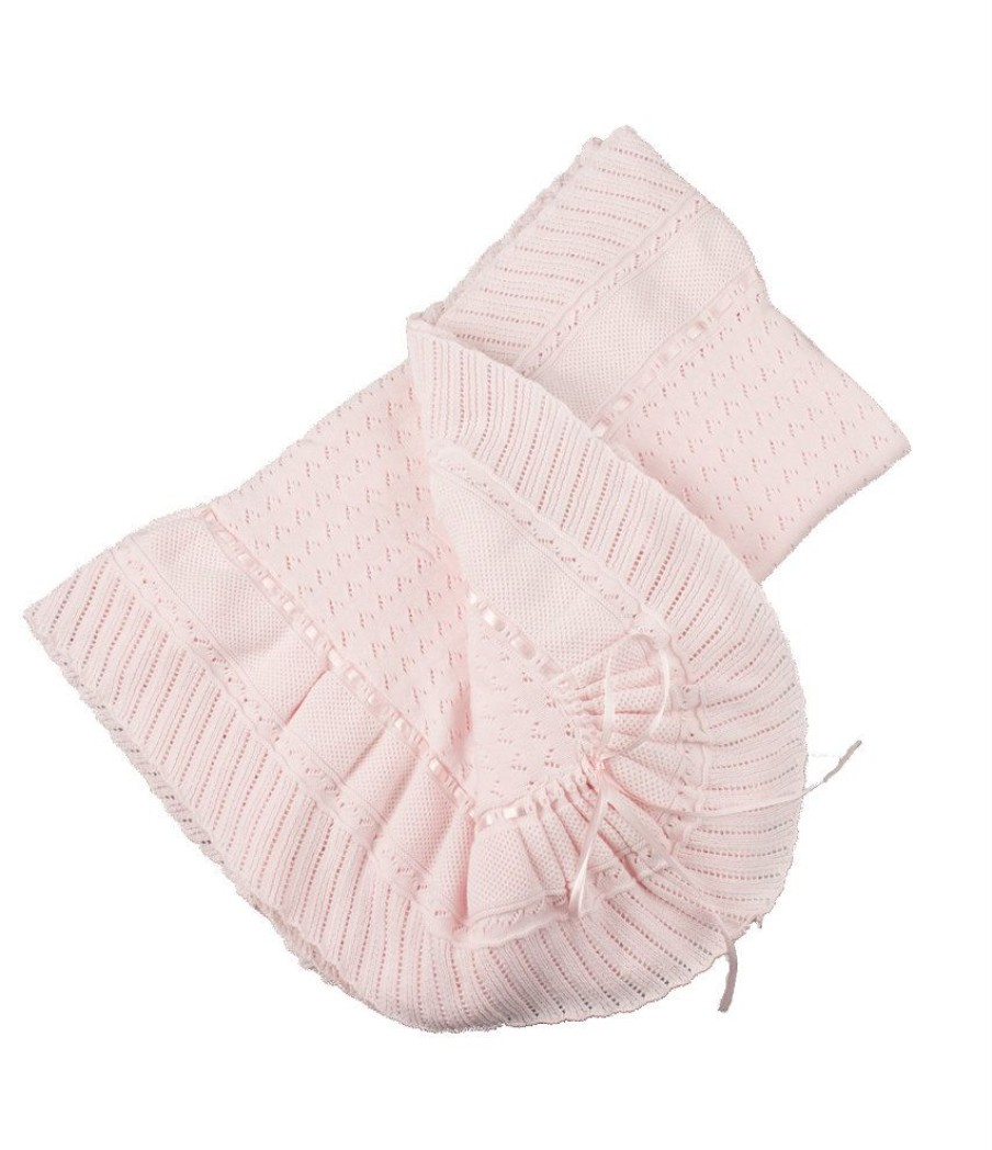 Gifts & Accessories | * Pointelle Knit Ruffle Blanket Feltman Special Offers Pink