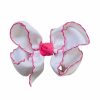 Gifts & Accessories | * Crochet Edge Bow White And Hot Pink Beyond Creations Closeout Sale Whpk