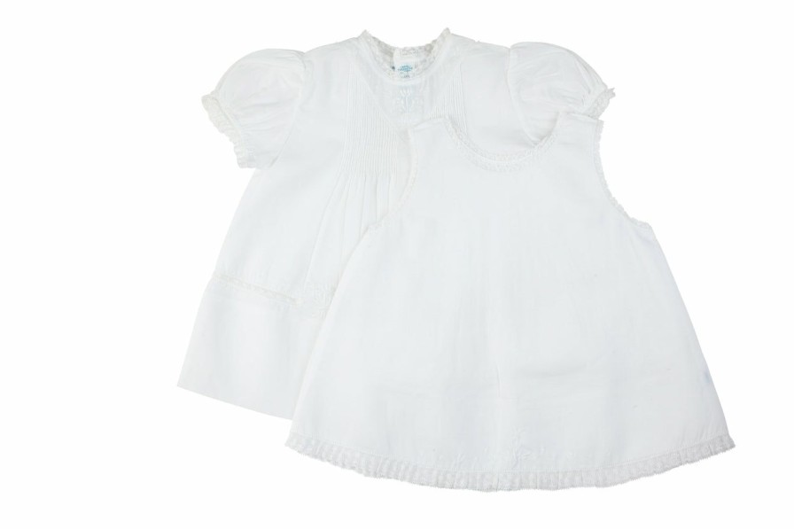 Little Girls (0-2 Years) | * Floral Embroidery Slip Dress White 6363 Feltman Excellent Quality Wht