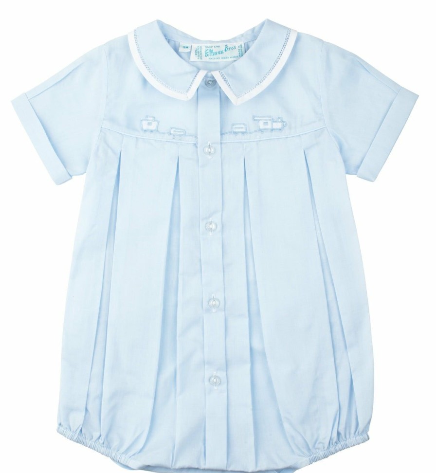 Little Boys (0-2 Years) | * Train Car Creeper 23825 Blue White Feltman Best Sellers Blwh