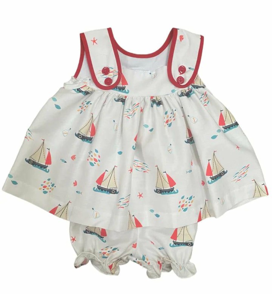 Little Girls (0-2 Years) | * Lulu Bebe Ella Bloomer Set- Sail Lulu-Bebe Special Rmul