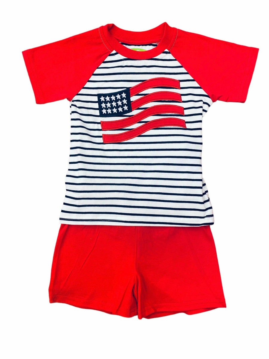 Baby Boys | * Applique American Flag Short Set Be Mine Sale