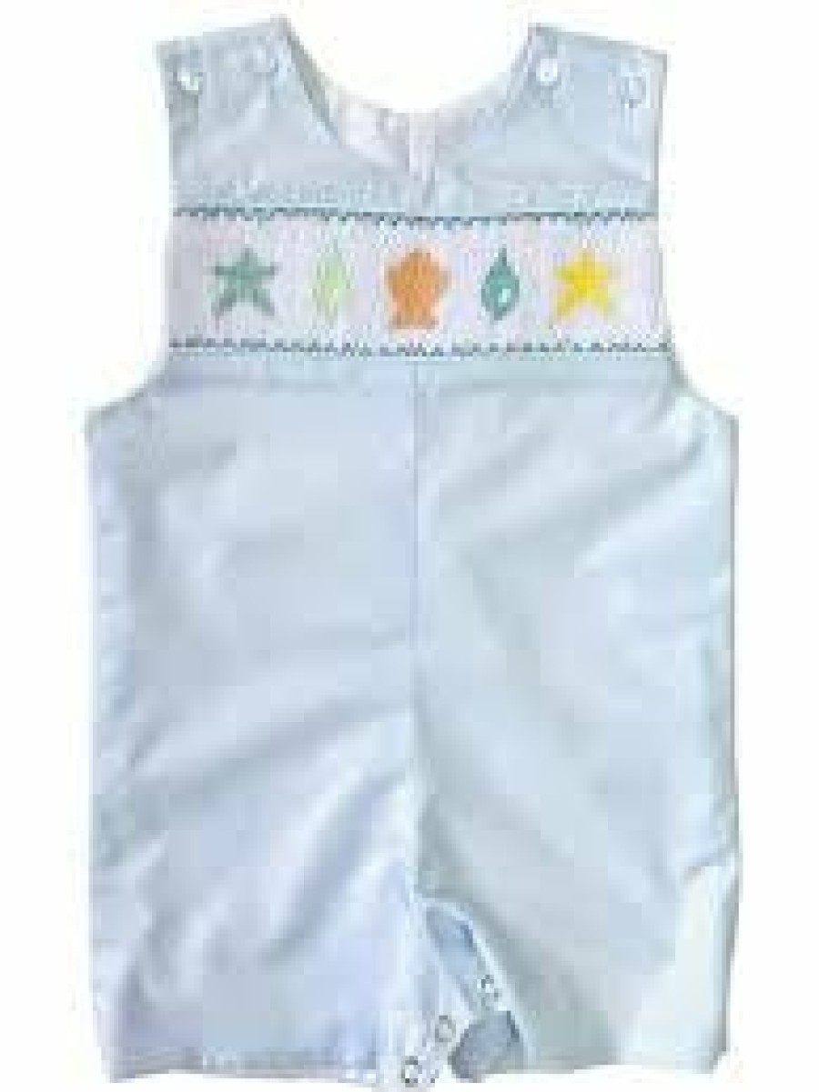 Baby Boys | * Lulu Bebe Smocked Seashell Shortall Lulu-Bebe Bestsellers Lblu