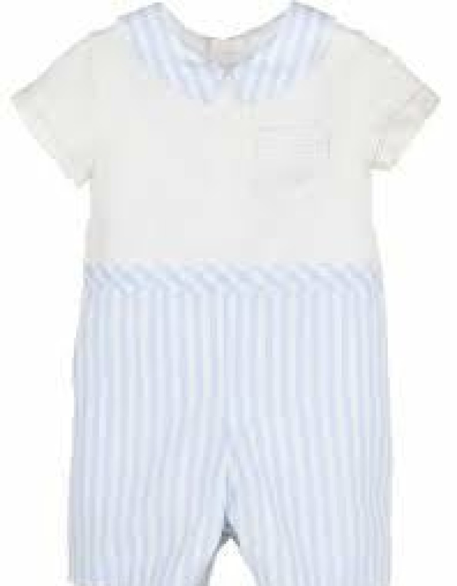 Little Boys (0-2 Years) | * Two Tone Boy Romper Luli U0026 Me Online Sales Blue