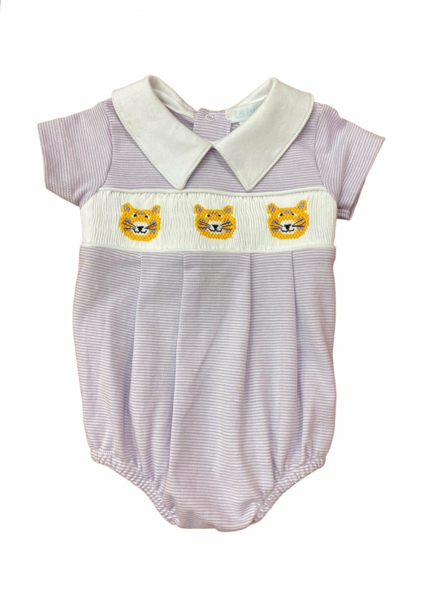 Little Boys (0-2 Years) | * La Luna Lsu Smocked Tiger Bubble New Lavn