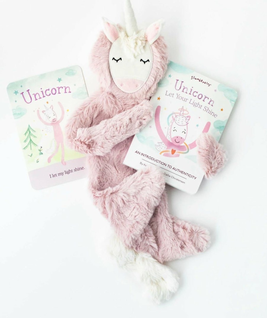 Toys | * Unicorn Silken With Book Slumberkins Exclusive Design Rose