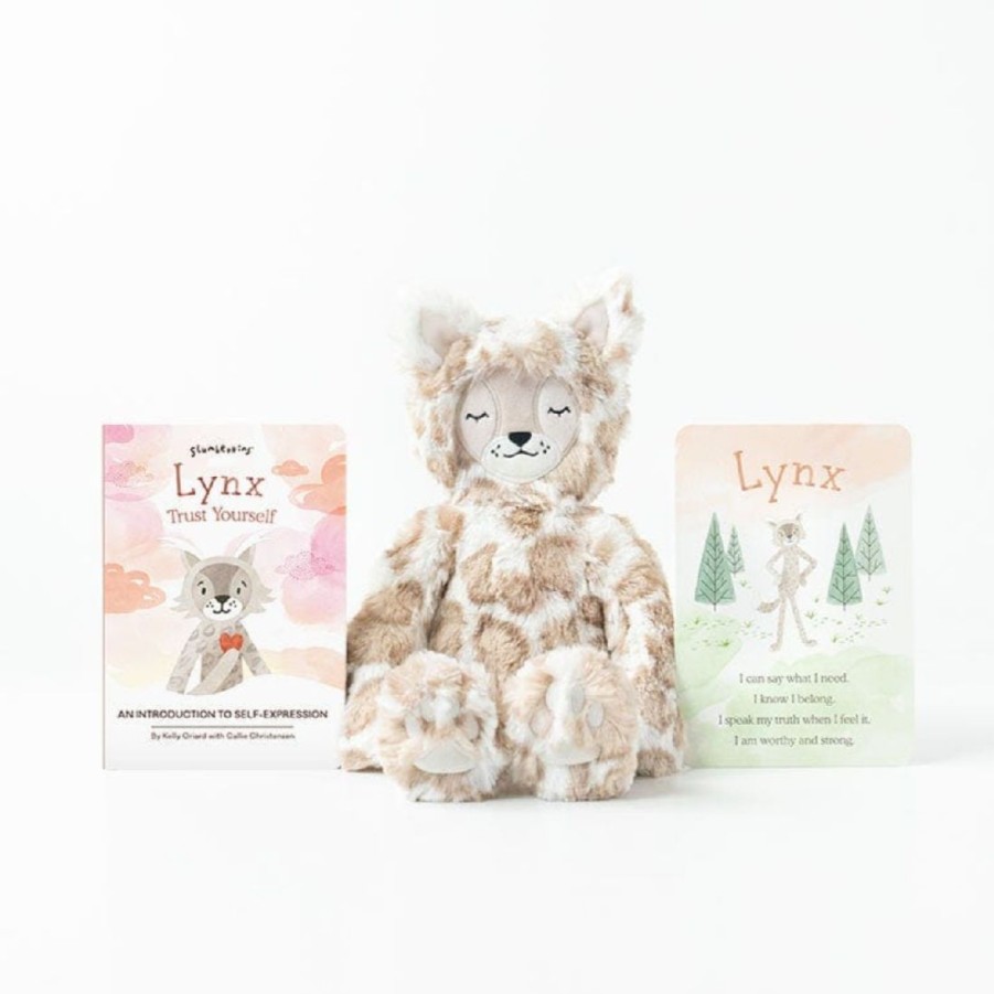 Toys | * Lynx Silken With Book Slumberkins Cut Price Ivory