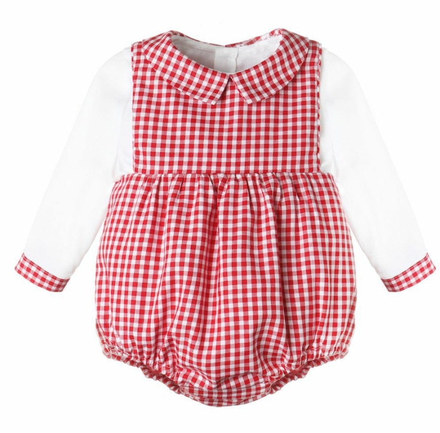 Little Boys (0-2 Years) | * Boys Cottage Check Bubble With Shirt Casero U0026 Associates Exquisite Gifts Red