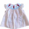 Little Girls (0-2 Years) | * Lulu Bebe Crawfish Smocked Bishop Dress Lulu-Bebe Typical Style Peac