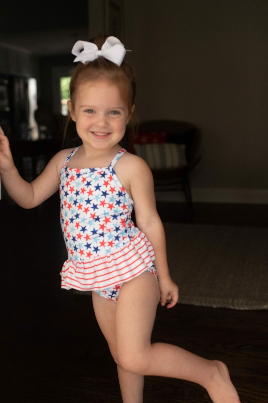 Little Girls (0-2 Years) | * Stars And Stripes Lainey Swim James U0026 Lottie Opening Sales Mult