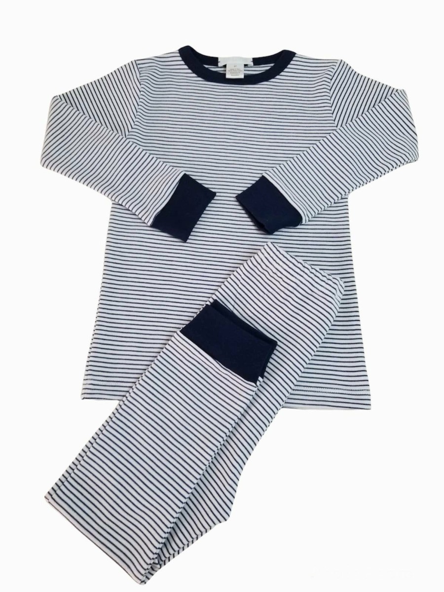 Little Boys (0-2 Years) | * La Luna Stripe Pajama Set Clearance Navy