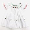 Little Girls (0-2 Years) | * Emma Smock Christmas Bishop Dress Lulu-Bebe Wholesale Wht