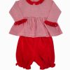 Little Girls (0-2 Years) | * La Luna Stripe Bloomer Set Promotions Red