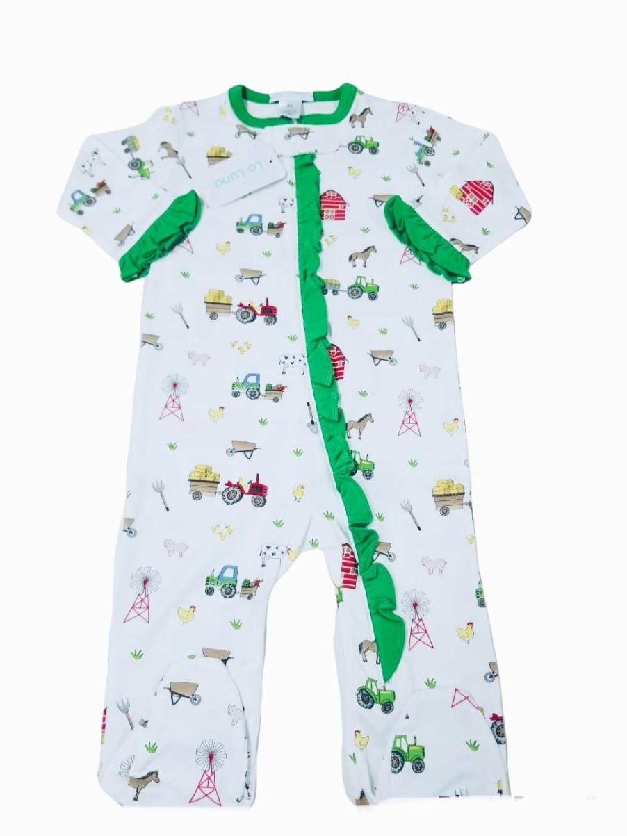 Little Girls (0-2 Years) | * La Luna Farm Ruffle Footie Pajama Low Price Wmul