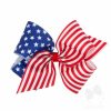 Gifts & Accessories | * King Patriotic Stars And Stripes Printed Girls Hair Bow Wee Ones Large Choice Rwb