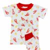 Little Girls (0-2 Years) | * La Luna Crawfish Pajama Set Cheap Rdmu