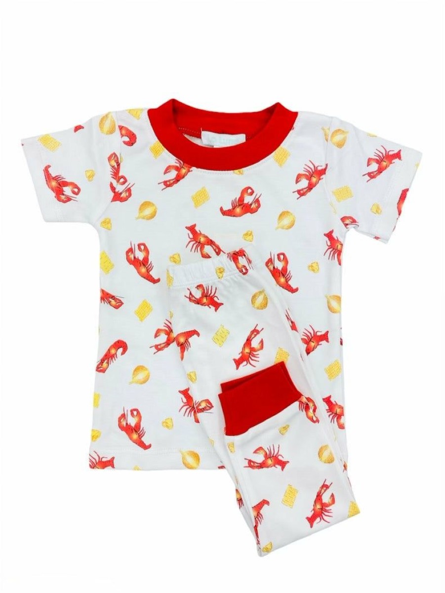 Little Girls (0-2 Years) | * La Luna Crawfish Pajama Set Cheap Rdmu