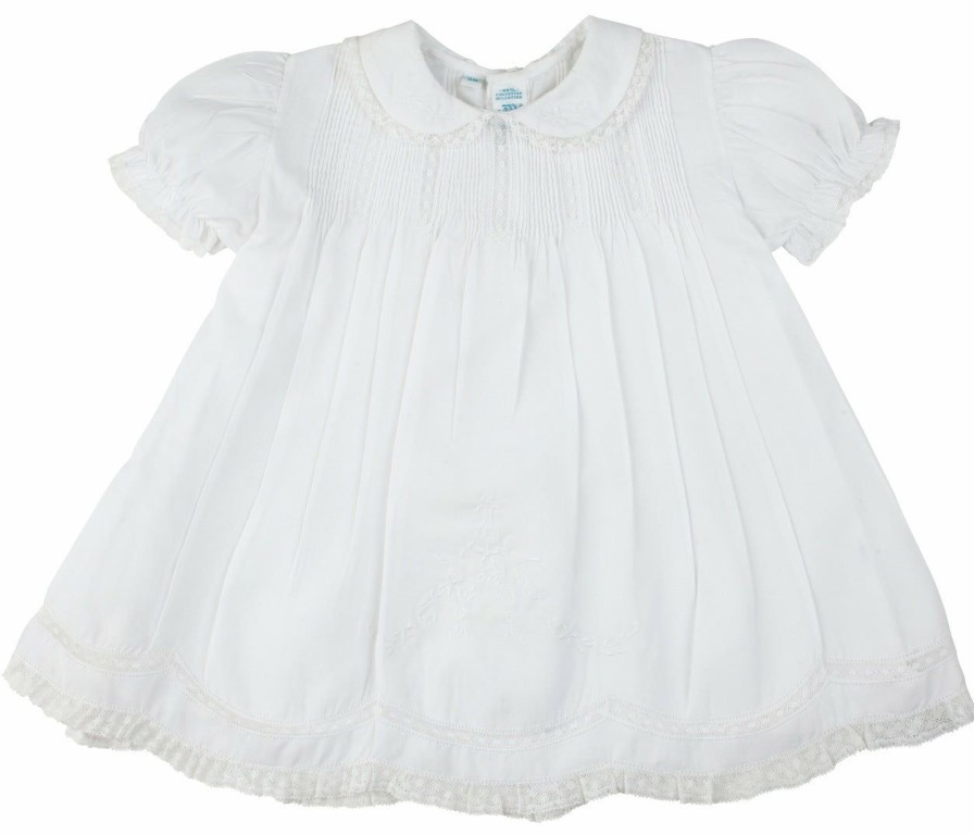 Little Girls (0-2 Years) | * Collared Lace Slip Dress White 62613 Feltman Best Sale Wht