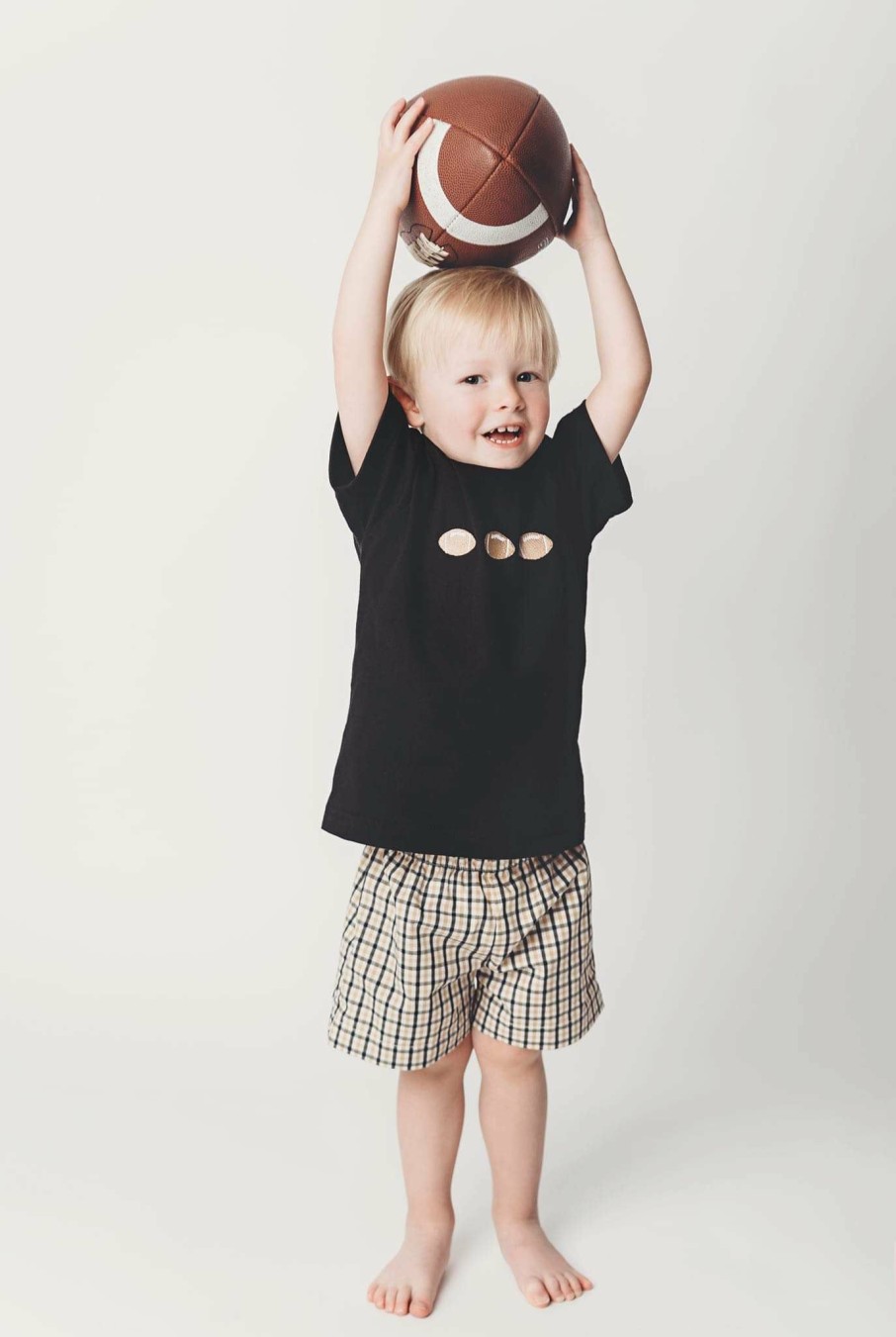 Little Boys (0-2 Years) | * Lulu Bebe Tom Smocked Short Set Football Shirt Saints Lulu-Bebe Special Style Bkgd