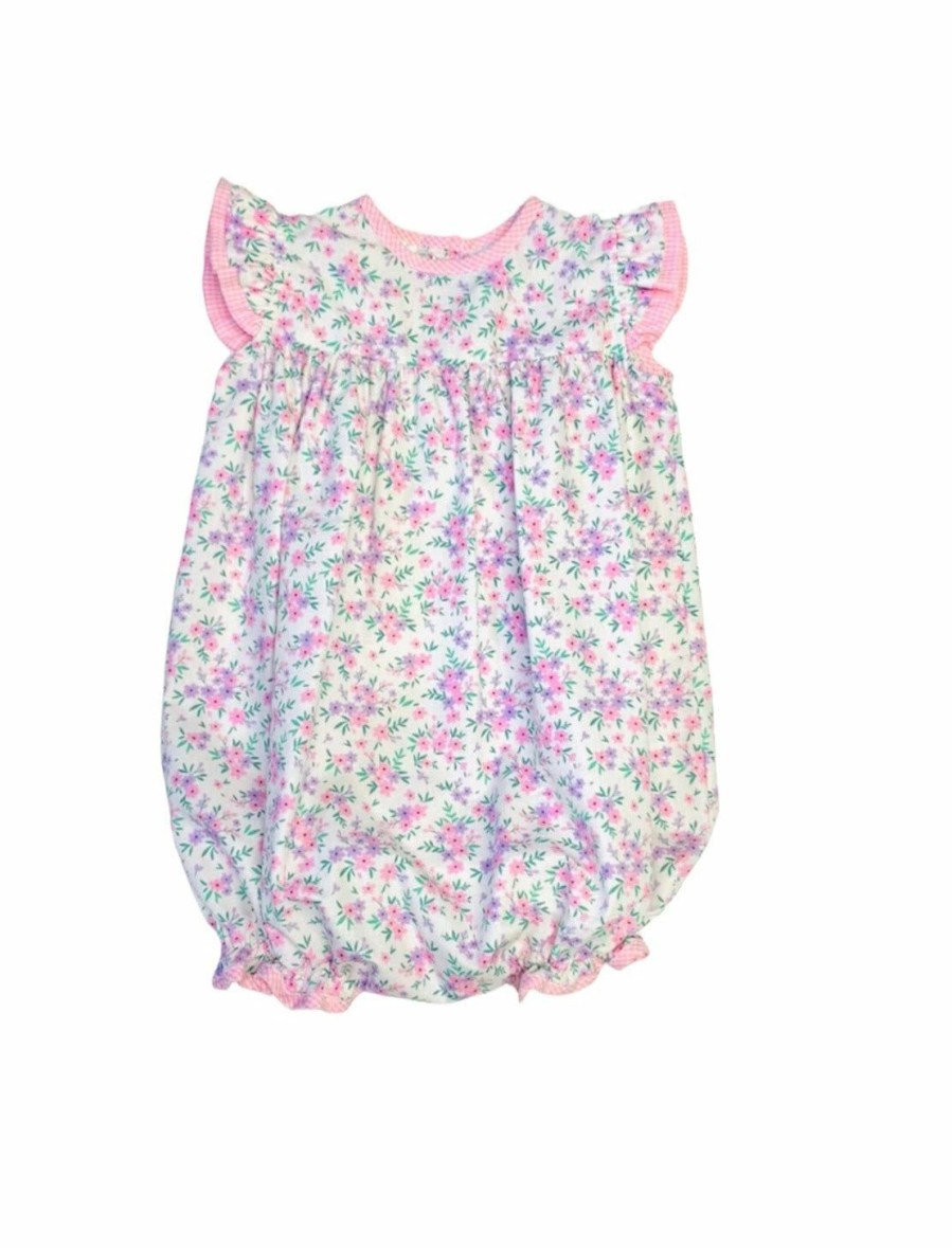 Little Girls (0-2 Years) | * Lulu Bebe Floral Bubble With Butterfly Sleeves Lulu-Bebe Cheap Online Lvpk