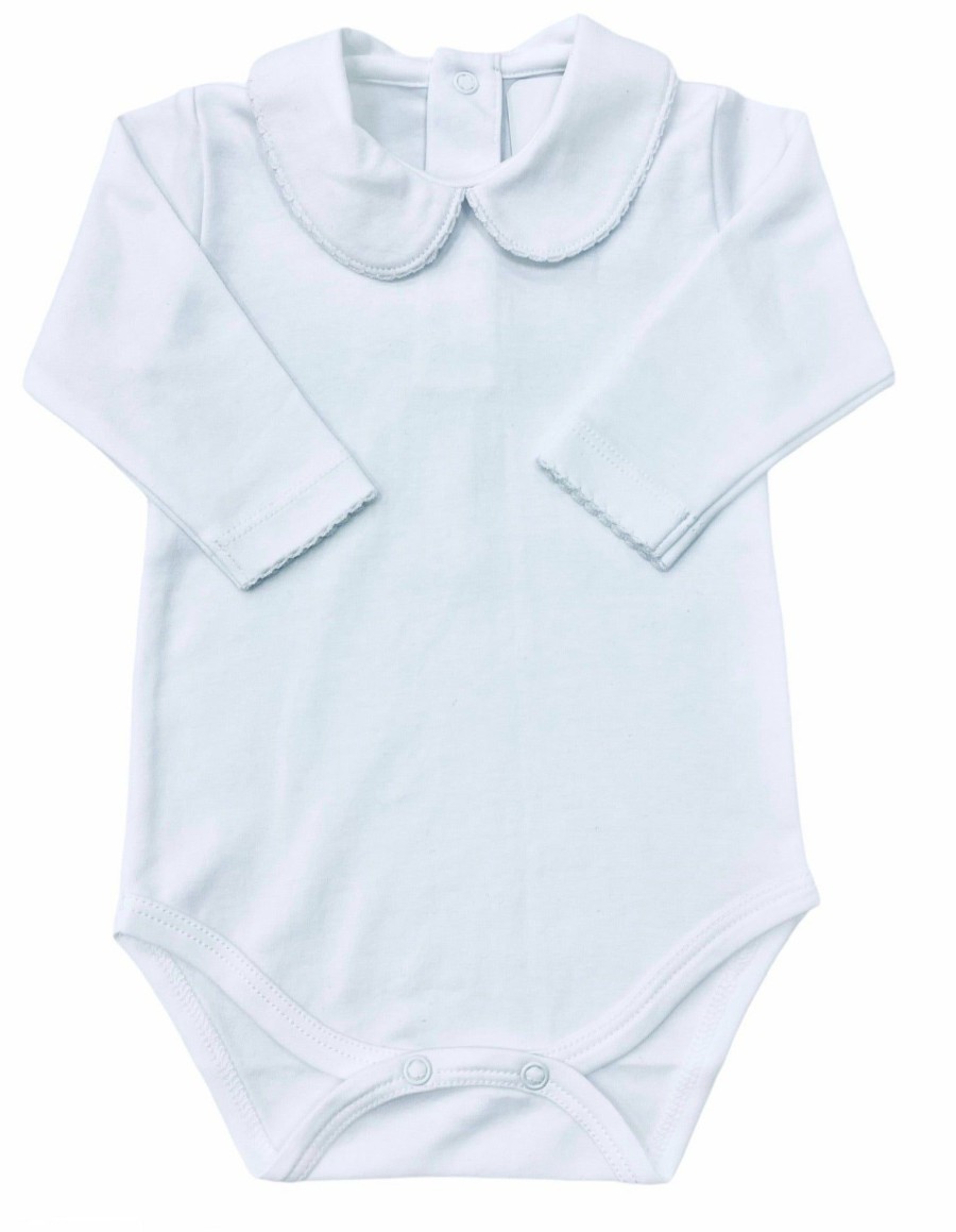 Little Girls (0-2 Years) | * La Luna Collared Knit Onesie (Girl) Exquisite Gifts Wht