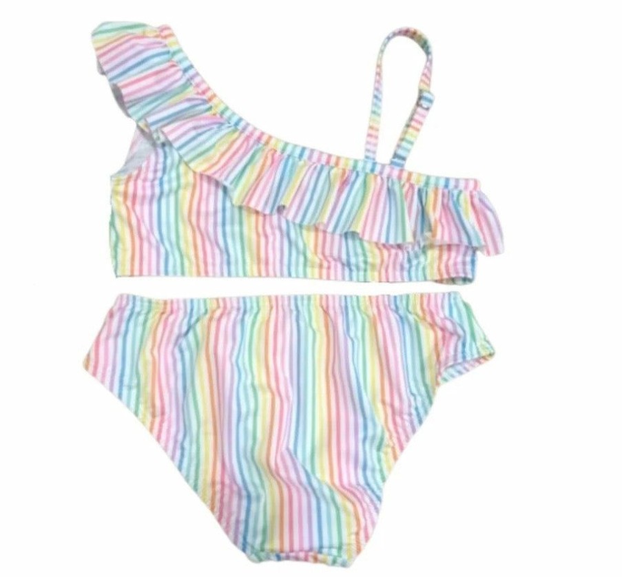 Swim | * Two Piece One Shoulder Rainbow Swimsuit James U0026 Lottie Hot Sale Mult