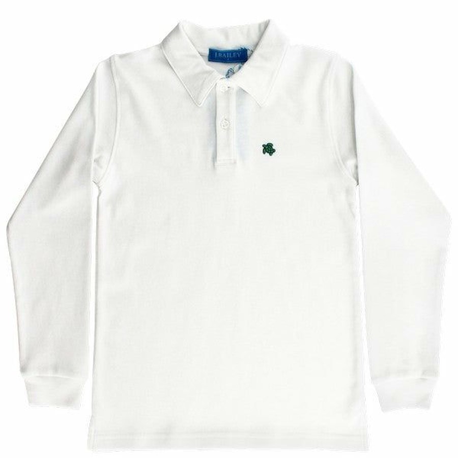 Bailey Boys | * Harry Long Sleeve Polo White Bailey Boys Bargain Sale Wht