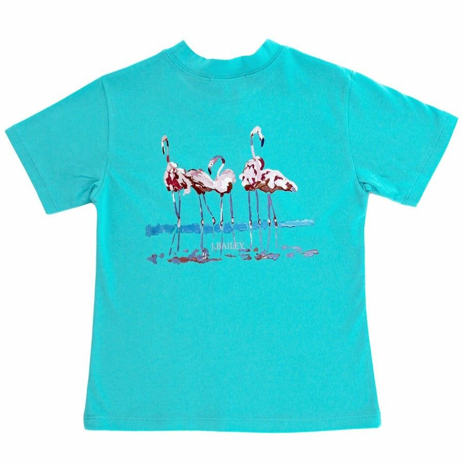 Bailey Boys | * Bailey Boys Short Sleeve Logo Tee- Flamingo On Oam Best Choice Seaf