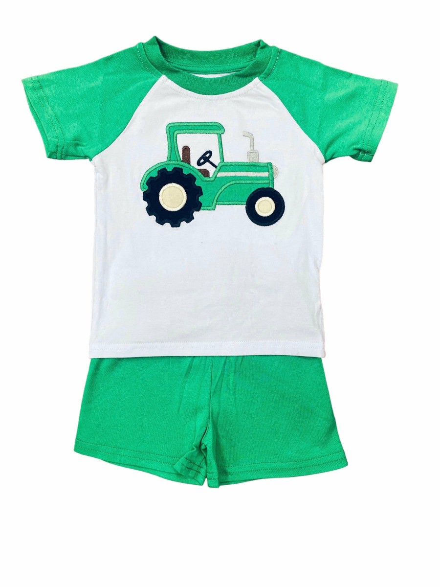 Baby Boys | * Applique Tractor Short Set Be Mine Cheap Online