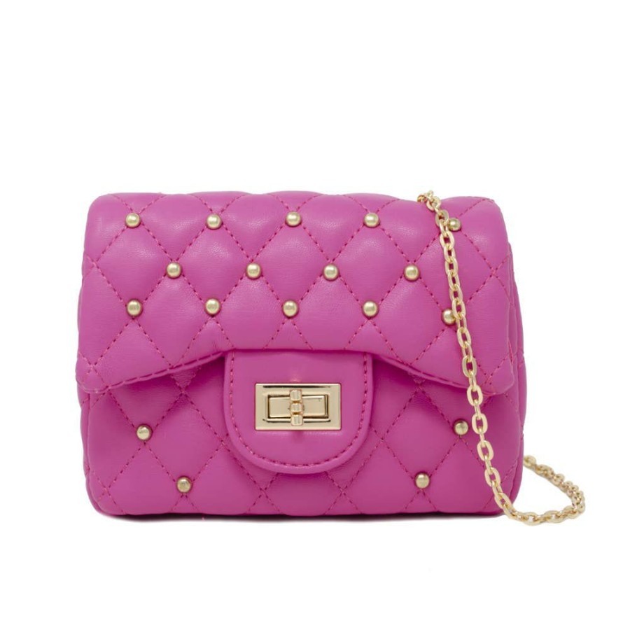 Gifts & Accessories | * Classic Quilted Stud Handbag- Hot Pink Tiny Treats And Zomi Gems Online Discount Hpnk