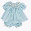 Little Girls (0-2 Years) | * Lulu Bebe Emma Rainbow Smocked Bloomer Set Lulu-Bebe Discount Store Aqua