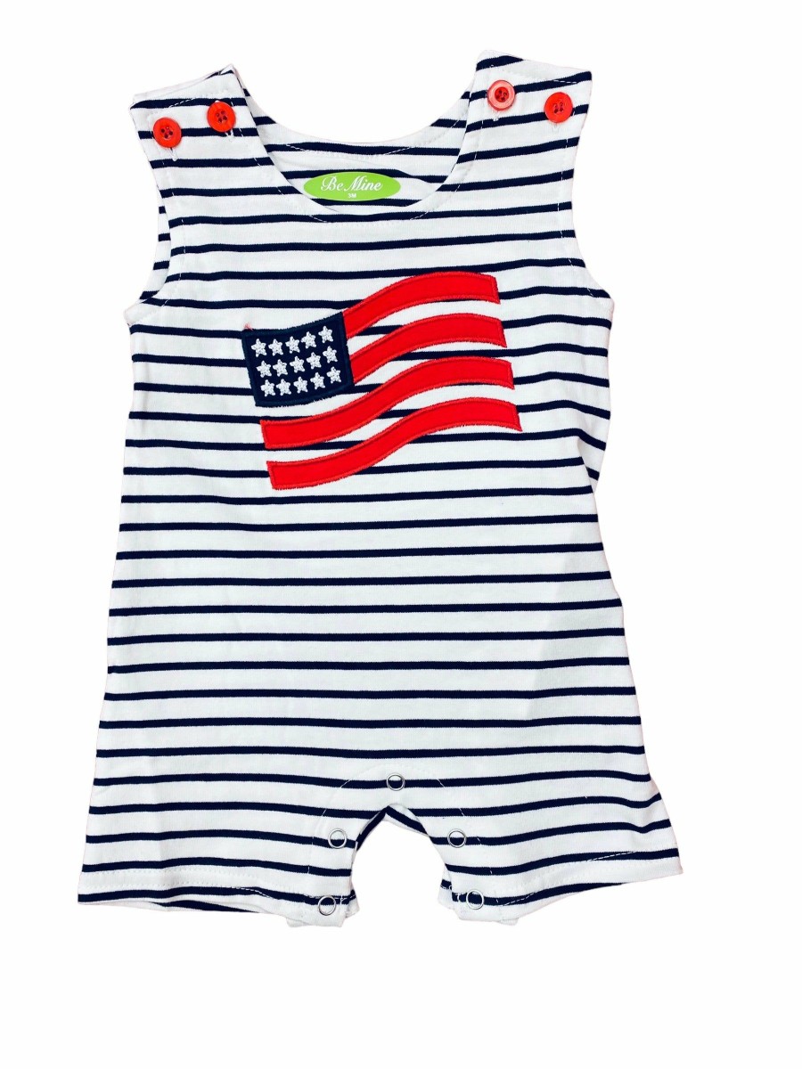 Baby Boys | * Applique American Flag Boy Romper Be Mine Discount